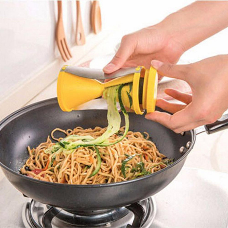 Suvikõrvitsa spagetivalmistaja parim spiraalspiraalnuudlite Zoodler Fettuccine pasta viilutaja