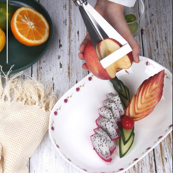 Нож за нарязване на салата от неръждаема стомана Нож за дърворезба Триъгълен нож за белене на плодове и зеленчуци Кухненски достъп