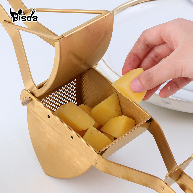 1 db rozsdamentes acél burgonyanyomó fokhagymaprések Konyhai edények Kézi Kézi Zöldség Gyümölcsfacsaró Narancs citromfacsaró