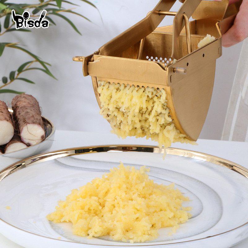 1 db rozsdamentes acél burgonyanyomó fokhagymaprések Konyhai edények Kézi Kézi Zöldség Gyümölcsfacsaró Narancs citromfacsaró
