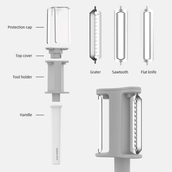 Белачка за зеленчуци с 3 остриета с капачка, резачка за картофи от неръждаема стомана, ренде за моркови, резачка за плодове Кухненски нови кухненски аксесоари