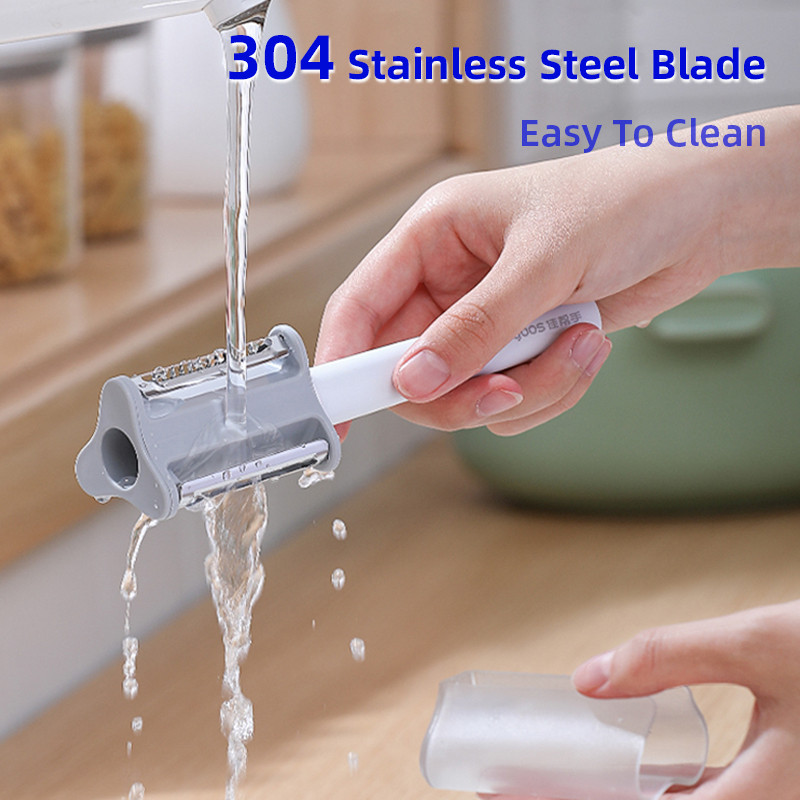 3 peilių daržovių skustuvas su dangteliu, nerūdijančio plieno bulvių pjaustyklė morkų trintuvė vaisių pjaustyklė virtuvės nauji virtuvės priedai