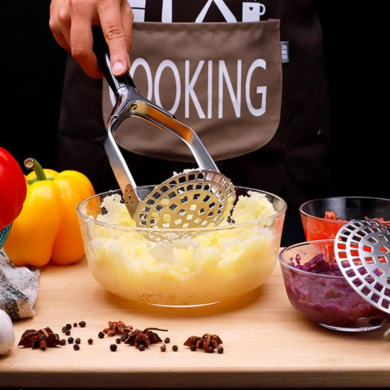 1kom Gnječilica za krumpir od nehrđajućeg čelika Srebrna sklopiva zadebljana ručna gnječilica Kuhinjska gnječilica Kuhinjski dodaci