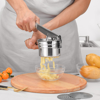 Εγχειρίδιο Potato Masher Potatoes Ricer Stainless Steel Fruits Squeezer Μηχάνημα για συμπλήρωμα διατροφής για μωρά Πρεσαριστό βαρέως τύπου