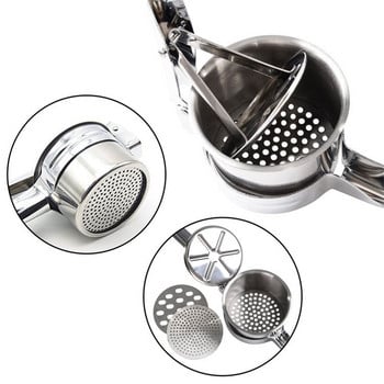 Εγχειρίδιο Potato Masher Potatoes Ricer Stainless Steel Fruits Squeezer Μηχάνημα για συμπλήρωμα διατροφής για μωρά Πρεσαριστό βαρέως τύπου