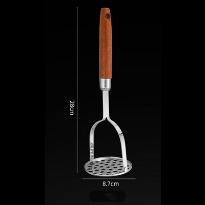 Nerūdijančio plieno bulvių grūstuvė su medine rankena Rankinė daržovių vaisių purvo spaudimo sulčių mašina maisto smulkintuvas Virtuvės gaminimo įrankiai