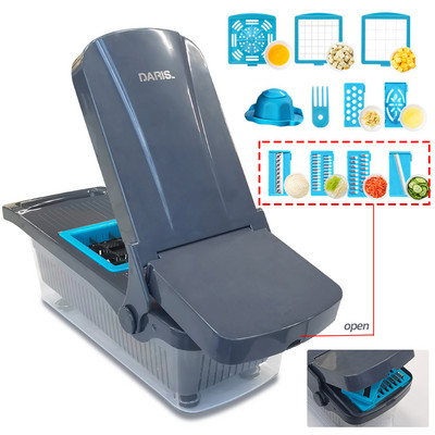 Zöldségvágó Multifunkcionális Szeletelő Gyümölcsburgonya Hámozó Sárgarépa Reszelő Konyhai tartozékok kosár zöldségszeletelő