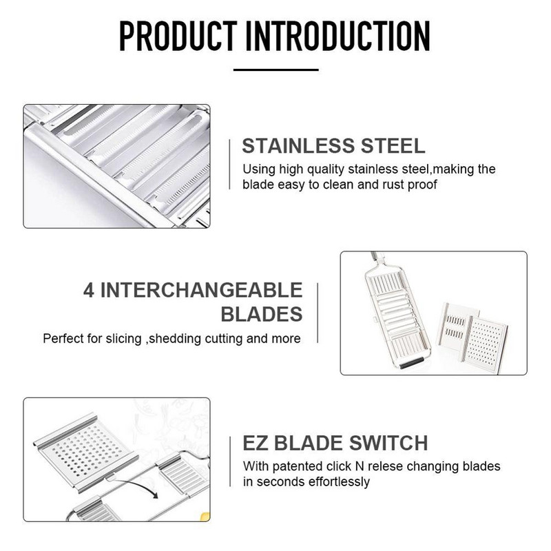 Rezač ribež Višenamjenski rezač od nehrđajućeg čelika Uklonjivi nož za rezanje Gulilica za povrće i voće Pribor za kuhinjske alate