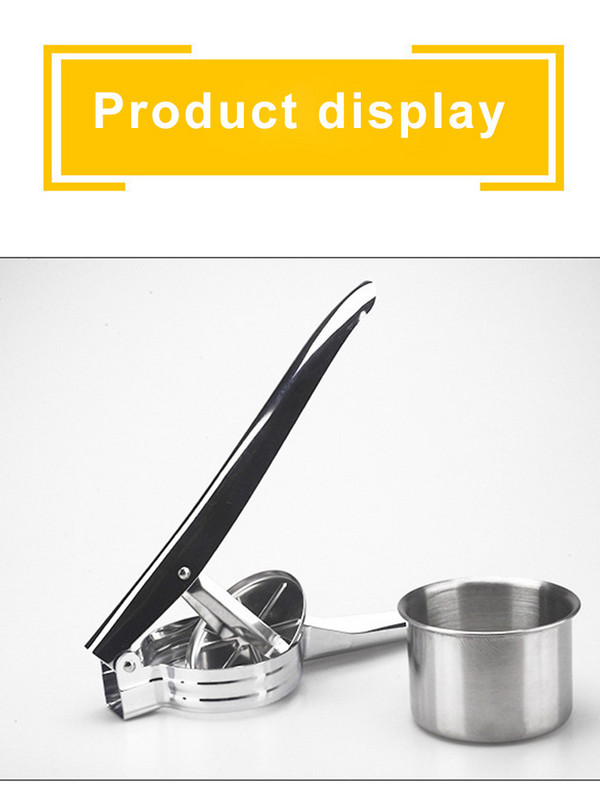 Gnječilica za krumpir od nehrđajućeg čelika, gnječilica za krumpir za teške uvjete rada, za dječju hranu, sokovnik za voće i povrće