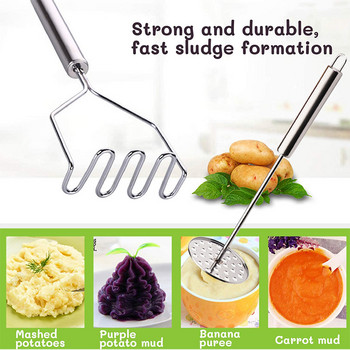 Από ανοξείδωτο χάλυβα Potato Masher Hand Ricer Puree Juice Maker Potato Pusher Λείος πουρές πατάτας Θρυμματιστής Μαγειρικής Gadget κουζίνας