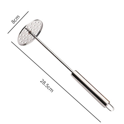 Mașină de zdrobire de cartofi din oțel inoxidabil Mașină de zdrobire pentru piure Mașină de zdrobire de cartofi Aparat de zdrobire netedă pentru piure de cartofi Gadget de bucătărie pentru gătit