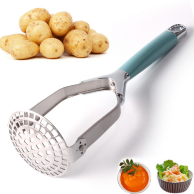 Rozsdamentes acél törőgép zúzó szilikon nyelű burgonyanyomó gyümölcszöldség facsaró préskészítő konyhai eszköz