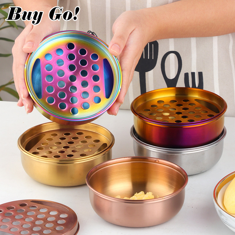 Kézi burgonya háztartási rozsdamentes acél ételdaráló tál zöldség salátafeldolgozó turmixgép mixer arany konyhai edények