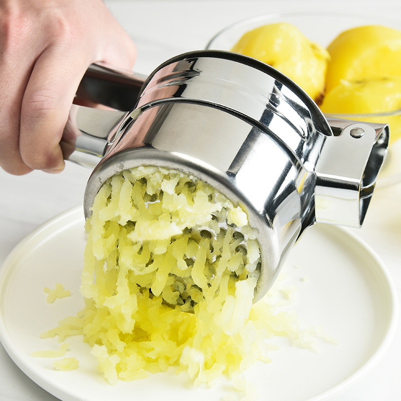 3 méretű burgonyanyomó rozsdamentes acél citromfacsaró Fokhagymadaráló Kézi zöldségprés Praktikus aprító Kézi konyhai eszközök