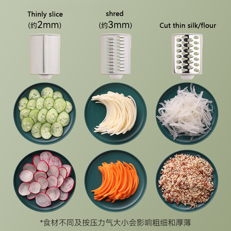 Daugiafunkcinis būgnas daržovių pjaustyklės virtuvės buitinis apskritas daržovių pjaustytuvas Rotorinis trintuvas rankinis virtuvės įrankis