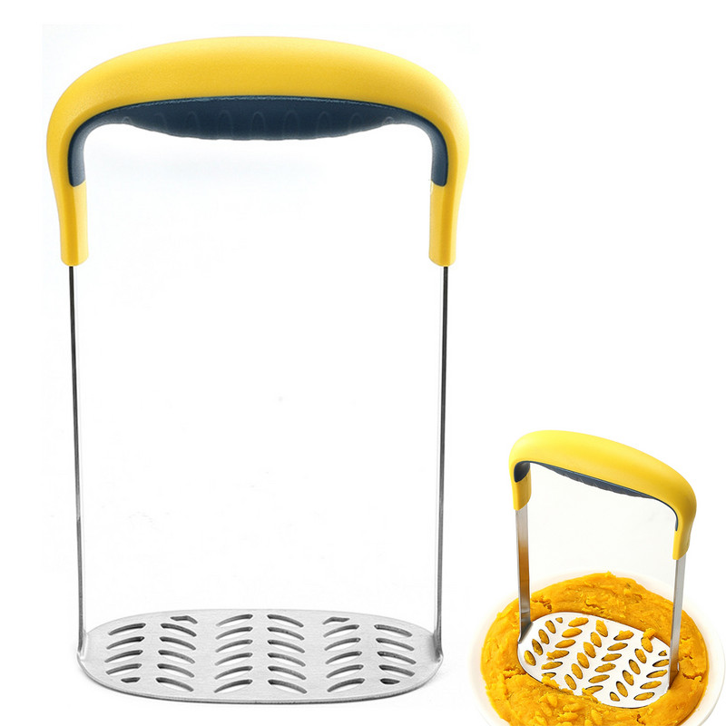 1db rozsdamentes acél burgonyanyomó préselt burgonyatörő rizs gyümölcsléfőző sima burgonyapüré zúzó konyhai eszköz