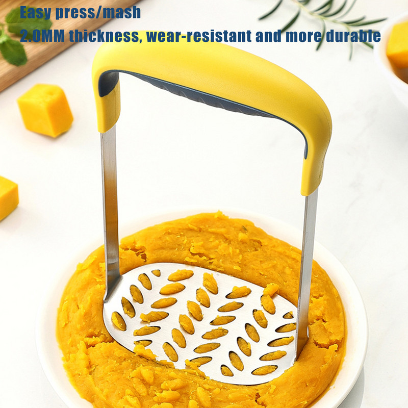 1db rozsdamentes acél burgonyanyomó préselt burgonyatörő rizs gyümölcsléfőző sima burgonyapüré zúzó konyhai eszköz