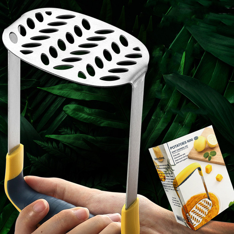 1db rozsdamentes acél burgonyanyomó préselt burgonyatörő rizs gyümölcsléfőző sima burgonyapüré zúzó konyhai eszköz