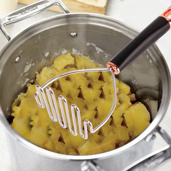 Преносима трошачка за боб издръжлива машина за смачкване на картофи от неръждаема стомана Инструмент за пюре под налягане от чесън, кал, домашна кухня Машина за смачкване на чесън