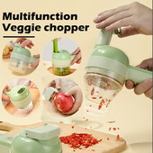 4 u 1 višenamjenski električni rezač povrća Rezač Gnječilica za češnjak Sjeckalica za češnjak Rezanje Mješalica za prešanje Hrana Narezak