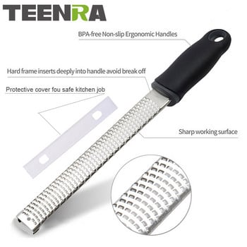 TEENRA 1 τεμ. Ανοξείδωτο ατσάλι Lemon Zester Cheese Garter Σκόρδο τζίντζερ μοσχοκάρυδο Garter Zester Εργαλεία λαχανικών φρούτων