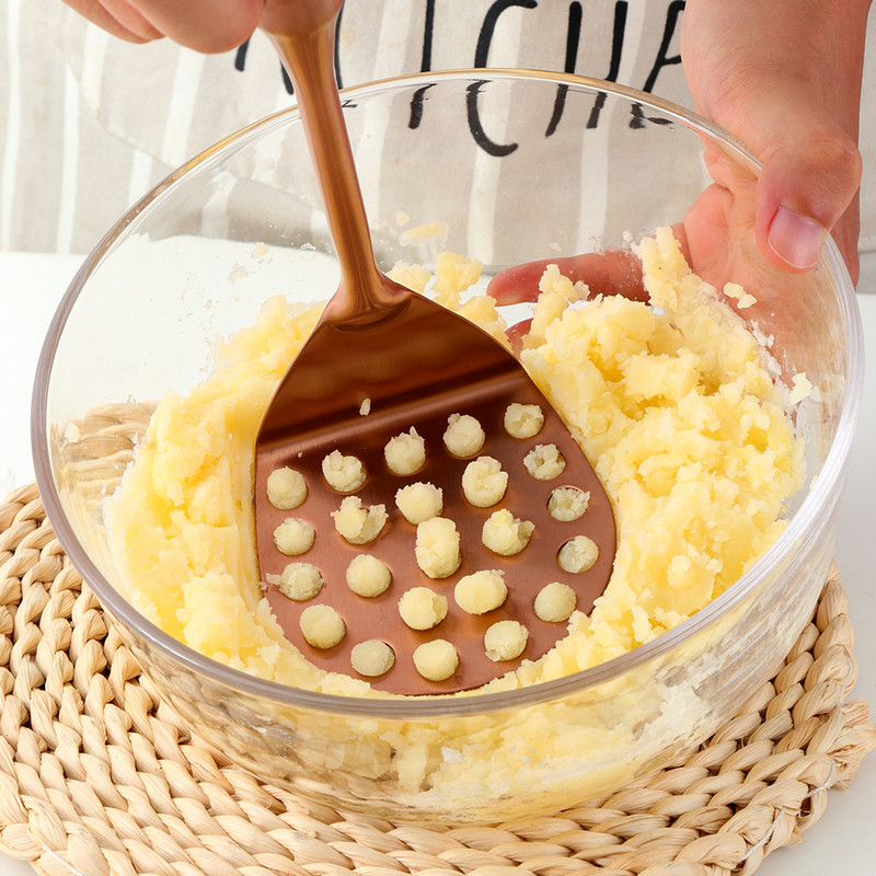 1 vnt Bulvių preso purvo nerūdijančio plieno smulkintuvas Bulvių košės presuotas įrankis Vaisių košės smulkintuvas Daržovių virtuvės įrankių priedas