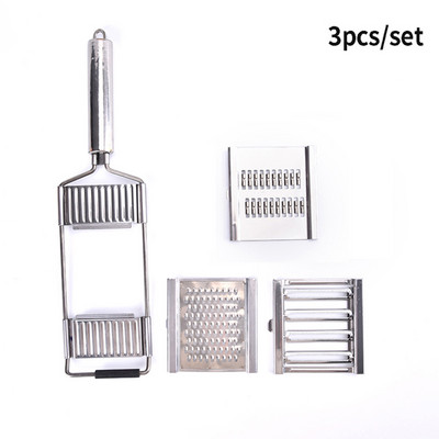 Sjeckalica i rezač od nehrđajućeg čelika od 1/3/4 komada Rezač za povrće i voće Ribelica za guljenje 3 u 1 višenamjenski kuhinjski alat za kuhanje