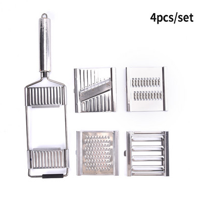 Sjeckalica i rezač od nehrđajućeg čelika od 1/3/4 komada Rezač za povrće i voće Ribelica za guljenje 3 u 1 višenamjenski kuhinjski alat za kuhanje