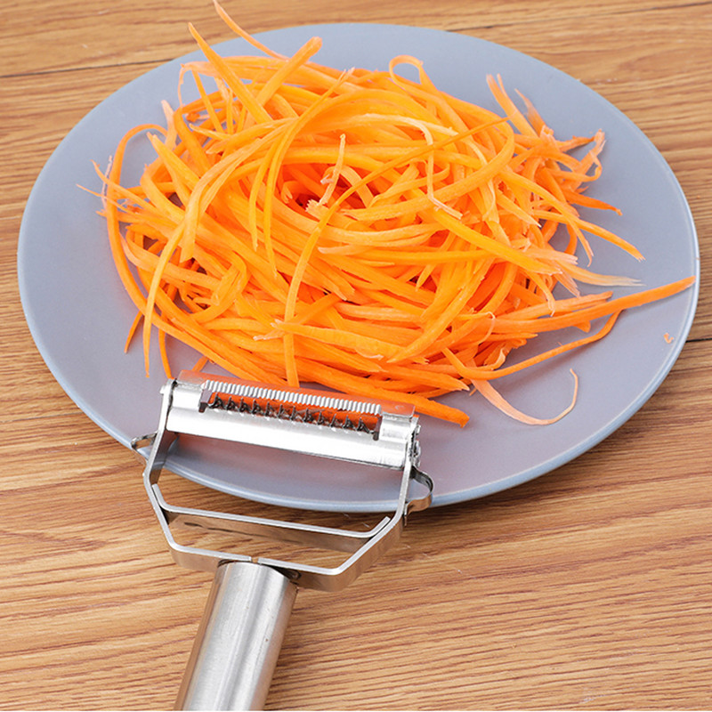 Daugiafunkcis daržovių skustukas Bulvių morkų nerūdijančio plieno trintuvas Agurkų morkų vaisių pjaustytuvas Julienne skustuvas Virtuvės įrankis