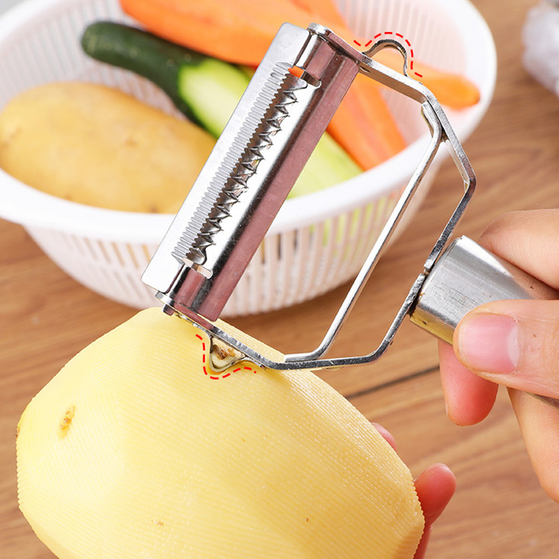 Daugiafunkcis daržovių skustukas Bulvių morkų nerūdijančio plieno trintuvas Agurkų morkų vaisių pjaustytuvas Julienne skustuvas Virtuvės įrankis