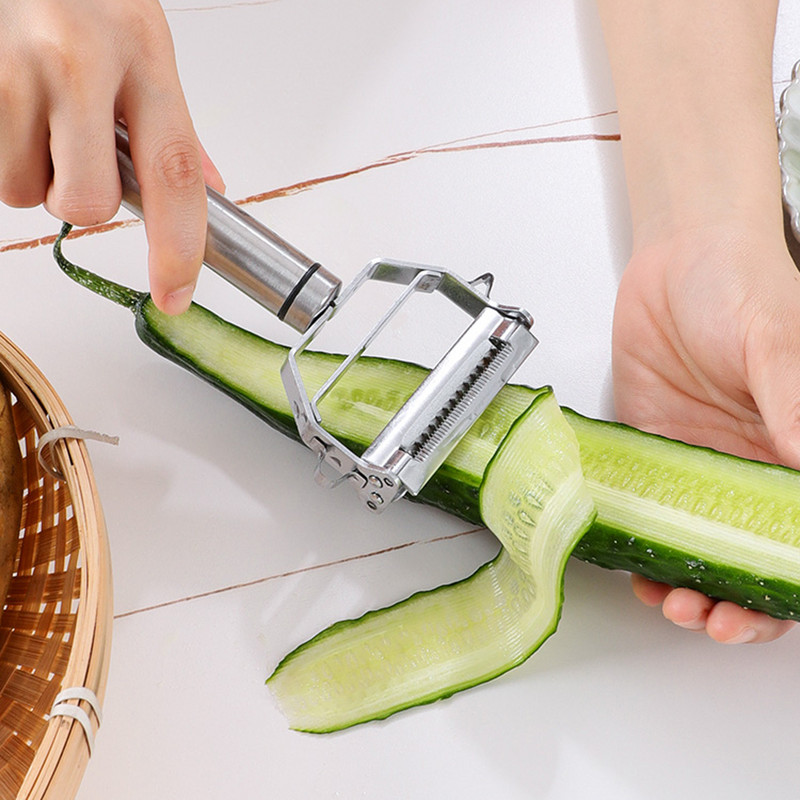 Daugiafunkcis daržovių skustukas Bulvių morkų nerūdijančio plieno trintuvas Agurkų morkų vaisių pjaustytuvas Julienne skustuvas Virtuvės įrankis