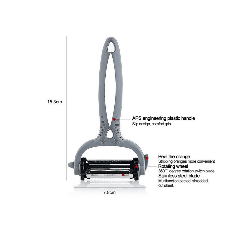 Daugiafunkcinis 360 laipsnių besisukantis virtuvės įrankis daržovėms vaisiams bulvėms morkų skustukas trintuvas pjaustyklės meliono įtaisas