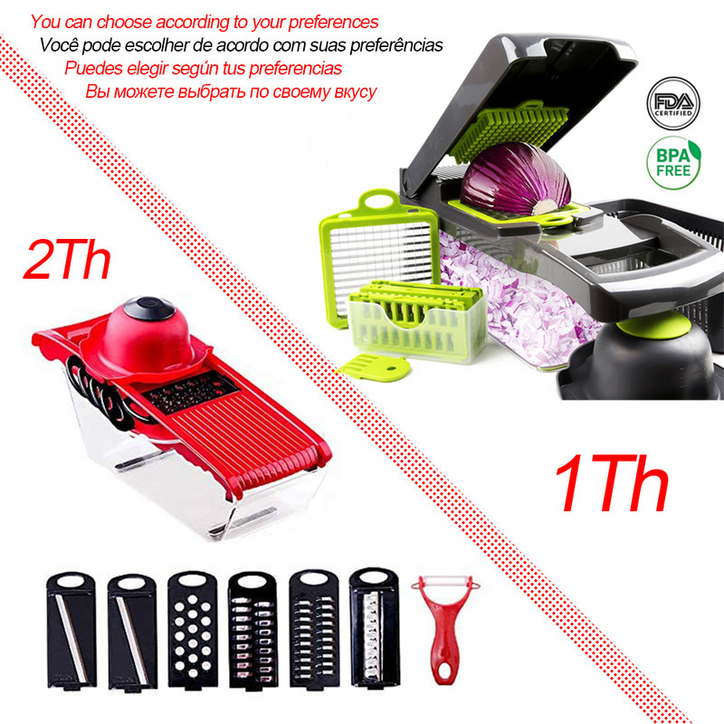 Tocător ceapă răzătoare multiplă pentru tăietor de legume Concasor de alimente Tăiător de bucătărie Tocător manual de varză Mandolină Accesorii pentru casă