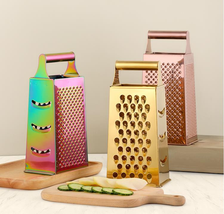 Răzătoare multifuncțională din aur trandafir Mașină de zdrobire de cartofi Mașină de zdrobire pentru legume Fructe Instrument Mașină de tăiat fructe Tocător de morcovi Dispozitive de bucătărie