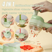 4 az 1-ben többfunkciós elektromos zöldségszeletelő fokhagyma sárnyomó fokhagyma aprító vágóprés mixer ételszelet