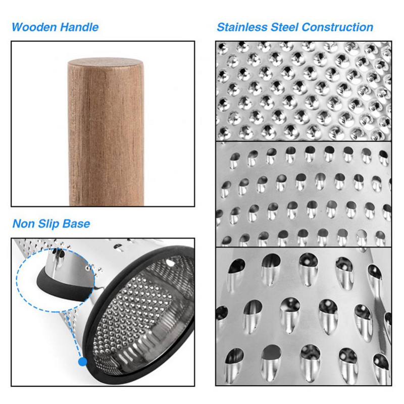 Konyhai Kreatív Kúp Zöldség Gyümölcs Reszelő Fokhagyma daráló Szeletelő Kézi Konyhai robotgép Fa nyelű Otthoni Konyhai Kiegészítők