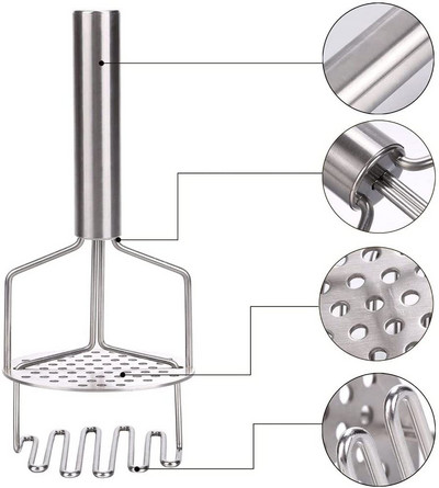Dvoslojna preša za krumpir od nehrđajućeg čelika, gnječilica za pire krumpir, ručna gnječilica za voće slatkog krumpira, pribor za kuhinjske alate
