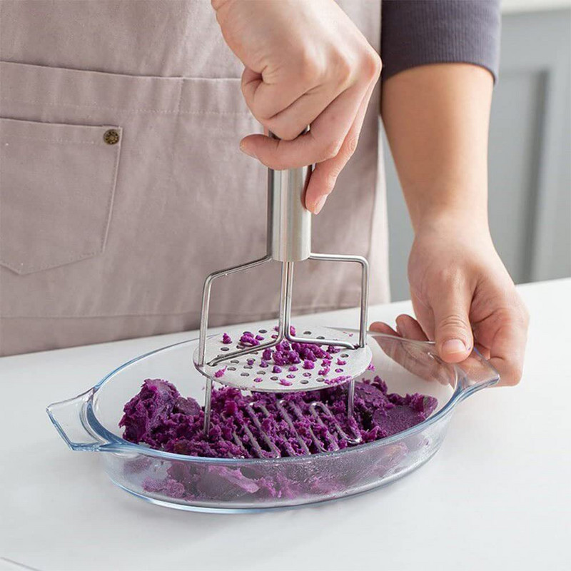 Dvoslojna preša za krumpir od nehrđajućeg čelika, gnječilica za pire krumpir, ručna gnječilica za voće slatkog krumpira, pribor za kuhinjske alate