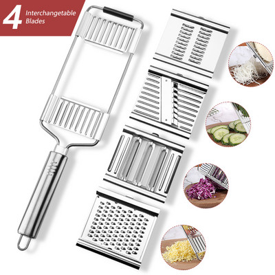 4 viename Daugiafunkcis daržovių pjaustyklės trintuvas Smulkintuvas Vaisių bulvių skustukas Morkų trintuvas Namų įtaisas Virtuvės priedai