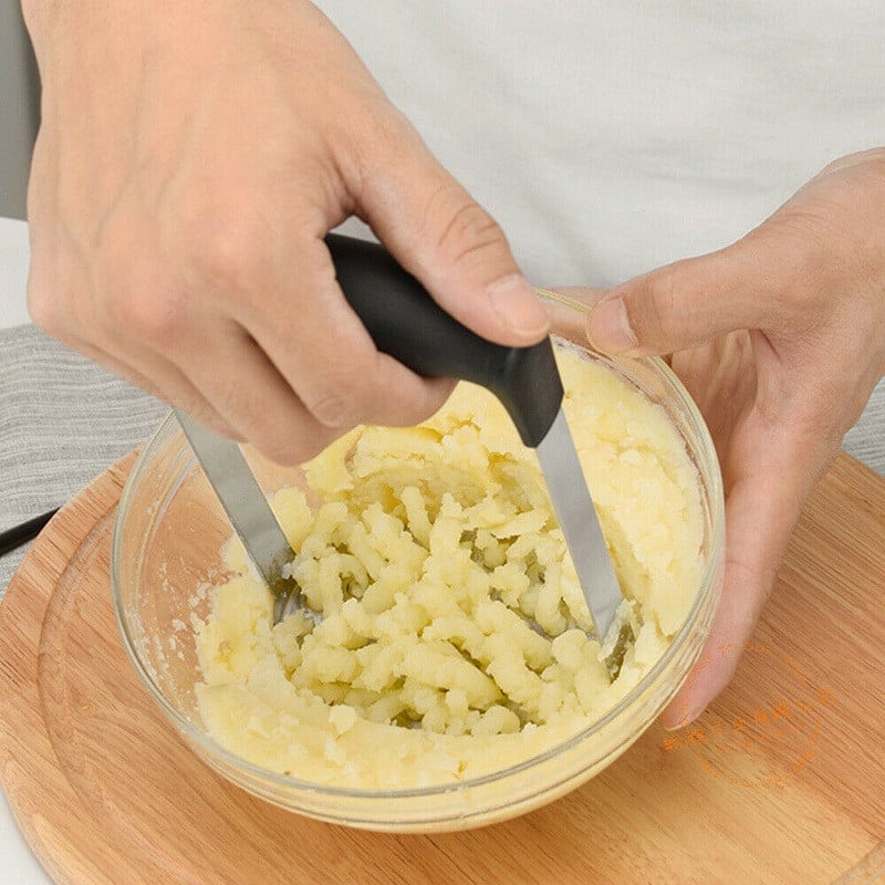 Mașină de zdrobire de mână din oțel inoxidabil pentru piure neted de cartofi Concasor de presă Unelte de bucătărie pentru fructe și legume Mașină de piure pentru cartofi