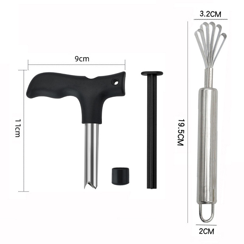 2 vnt kokoso trintuvė ir kokoso peilio atidarytuvas Virtuvės įrankiai grandiklis Žuvis vaisius obliuoti kokoso riešutų atidarymo gręžtuvas namų įtaisai