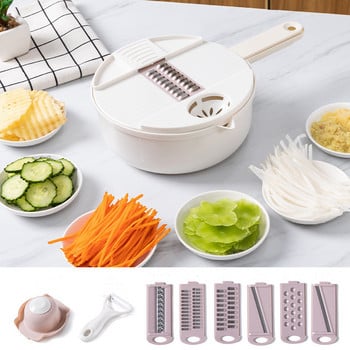 Εγχειρίδιο πολλαπλών λειτουργιών Vegetable Slicer Potato Fruit Cutter Τρίφτης Τρίφτης Κουζίνας Κόφτης Κουζίνας Στραγγίδι Καλάθι Τροφίμων