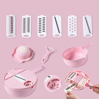 Višenamjenski ručni rezač povrća Rezač krumpira Rezač za voće Sjeckalica Kuhinjska sjeckalica Rezač Odvodna košara Cjedilo za hranu