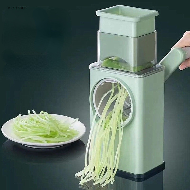 Többfunkciós dobos zöldségvágó Háztartási kör alakú zöldségszerszámok Rotációs reszelő Kézi szeletelő Konyhai Kiegészítők Eszközök