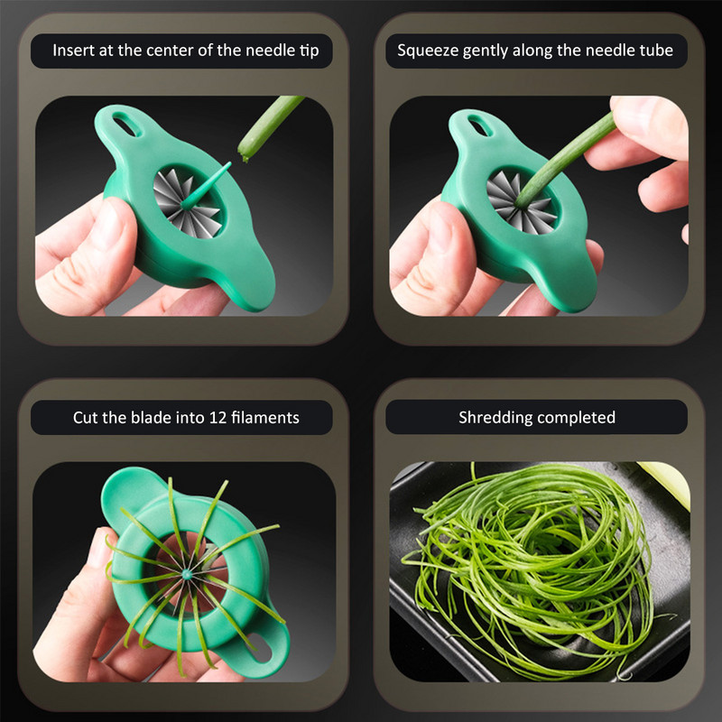 Rezač za zeleni luk od nehrđajućeg čelika Rende Višenamjenski svileni nož Sjeckalica za luk Češnjak Sjeckalica za povrće Kuhinjski gadget