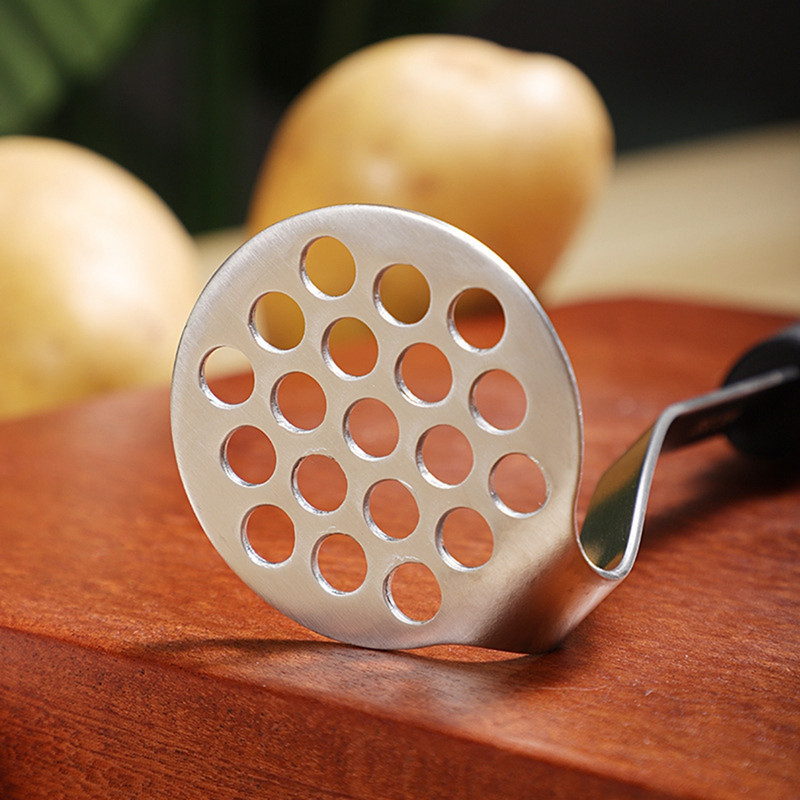 1PC gnječilica za krumpir od nehrđajućeg čelika, drobilica kuhane hrane s neklizajućom ručkom, alat za razbijanje voća i povrća, kuhinjski pribor