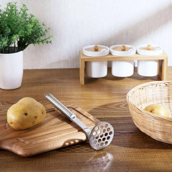 1PC Преса за картофи от неръждаема стомана Зеленчукова каша Ricer Ръчна преса за плодове Кухненски инструменти