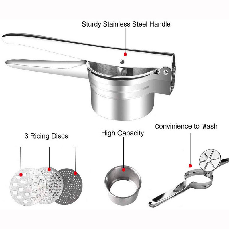 Ručni sokovnik od nehrđajućeg čelika Preša za cijeđenje krumpira Dodaci dječjoj hrani Gnječilice za krumpir i sokovnici Kuhinjski pribor