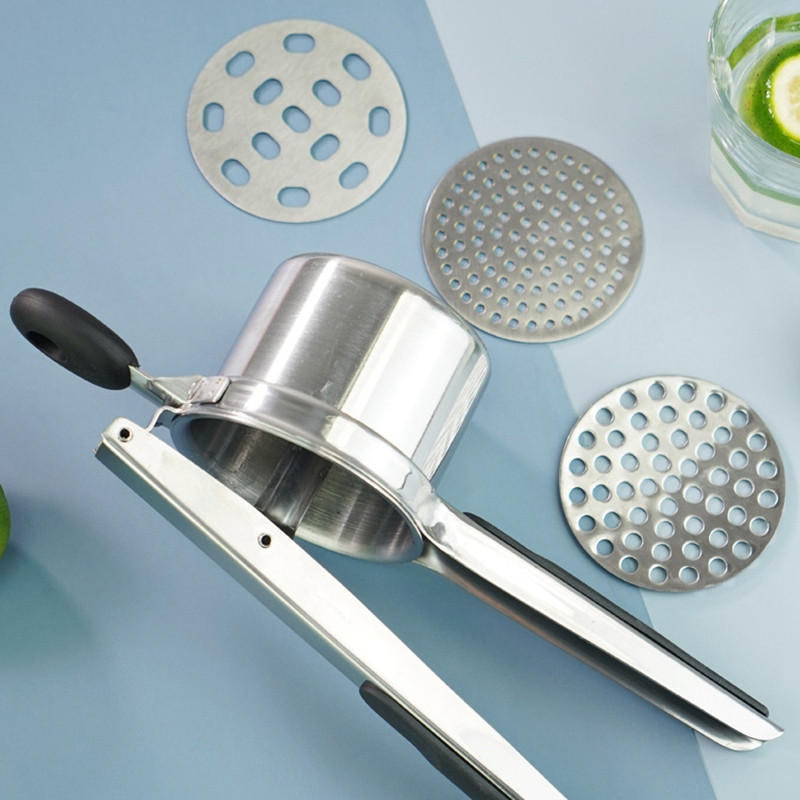 Rezač za krumpir, gnječilica za krumpir s 3 izmjenjiva diska za lagani i pahuljasti pire krumpir, voće, povrće, dječju hranu