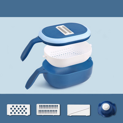 Višenamjenski rezač povrća Kuhinjski rezač krumpira Rende za mrkvu Čelična oštrica Nož Odvodna košara Kuhinjski dodaci